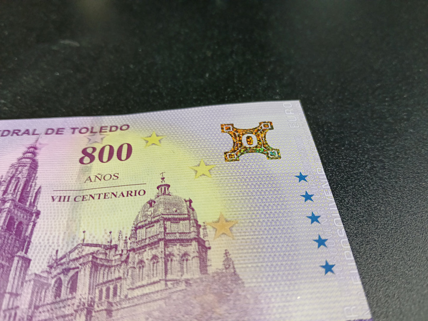 Billete Euro Souvenir VIII CENTENARIO CATEDRAL DE TOLEDO ORO