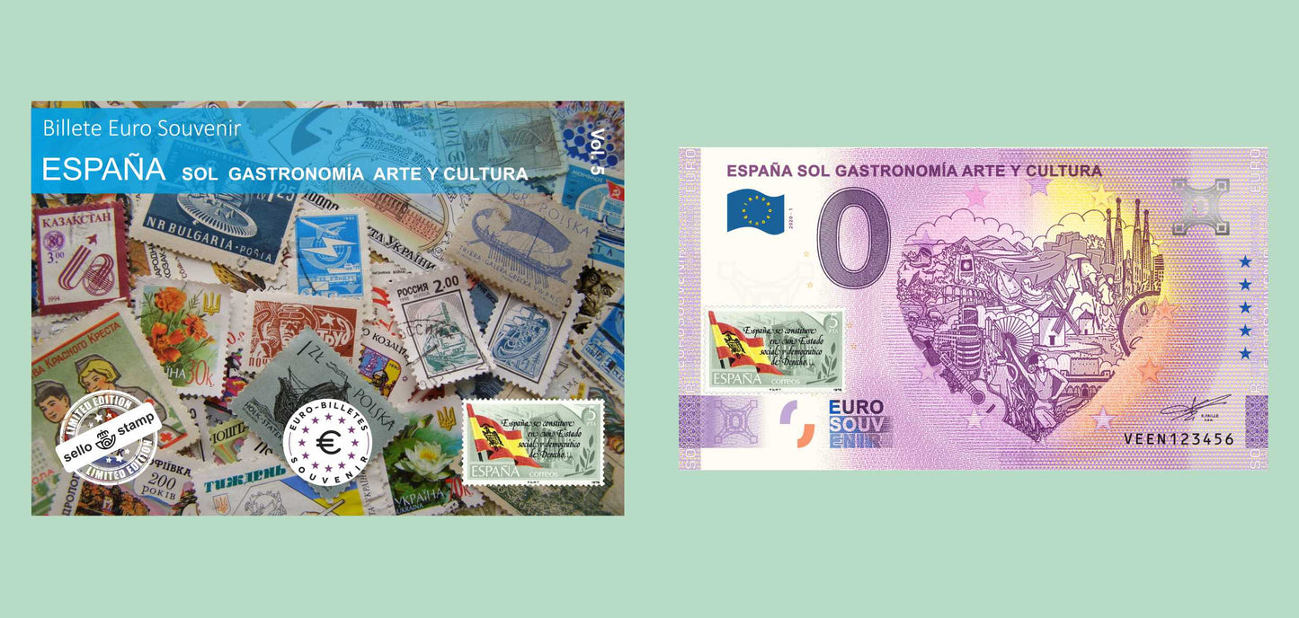 Collector's pack serie Sellos Momentos España, 6 billetes