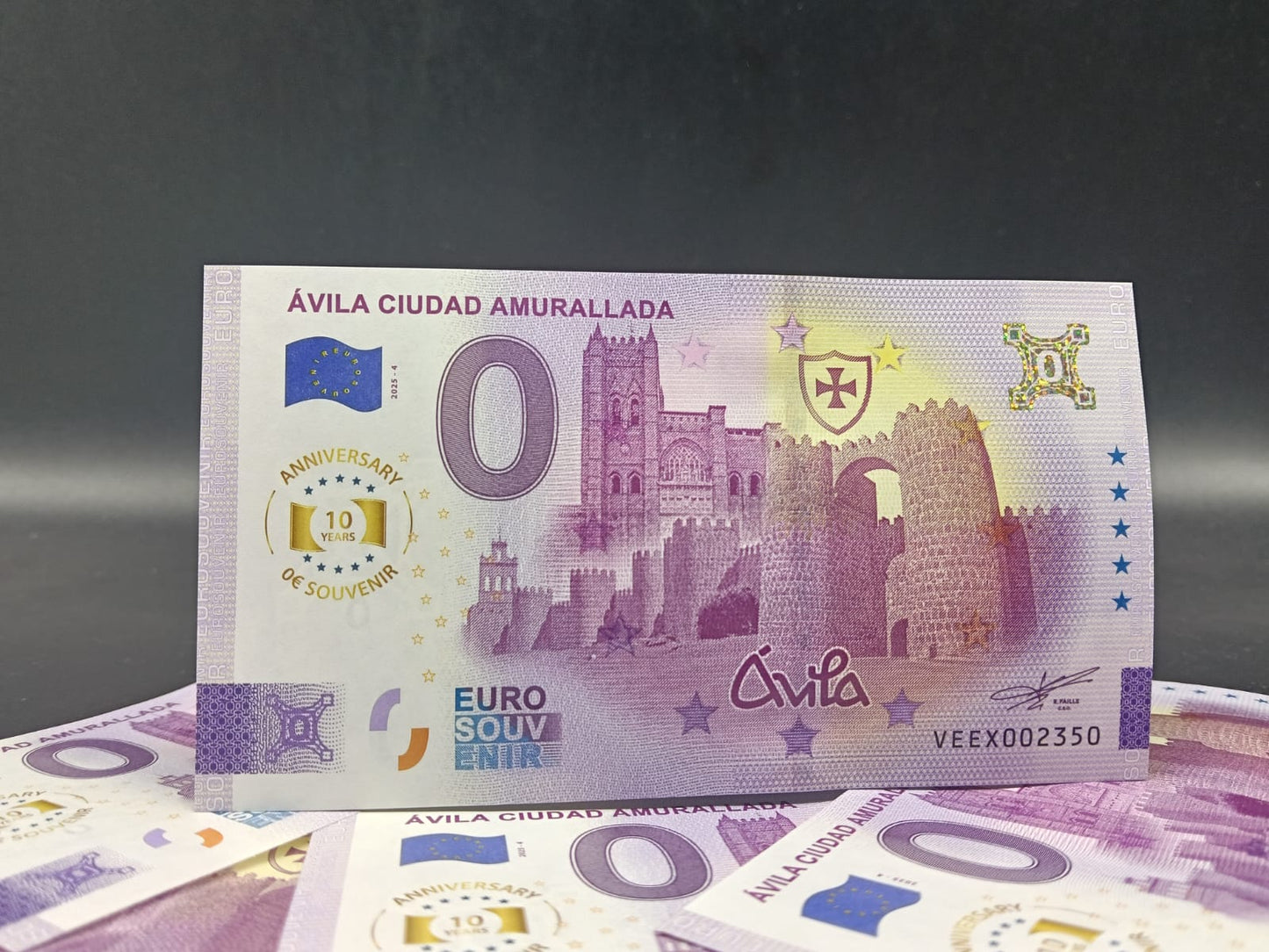 Edición 2025 Billete Euro Souvenir ÁVILA CIUDAD AMURALLADA 2025 versión aniversary