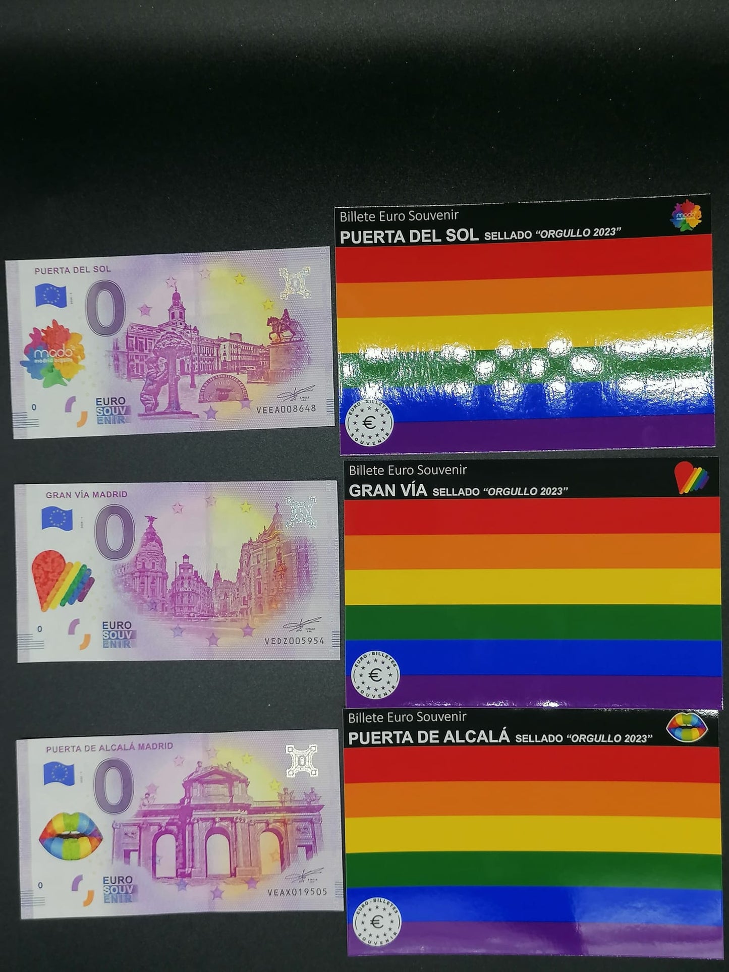 Collector's pack orgullo 2023 3 billetes con sello