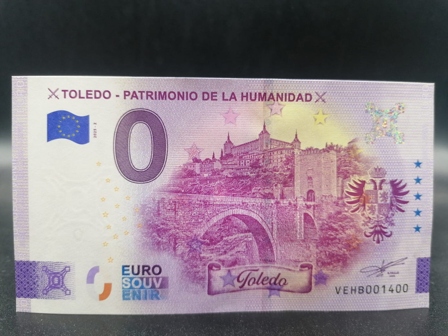 Edición 2025 Billete Euro Souvenir TOLEDO PATRIMONIO DE LA HUMANIDAD