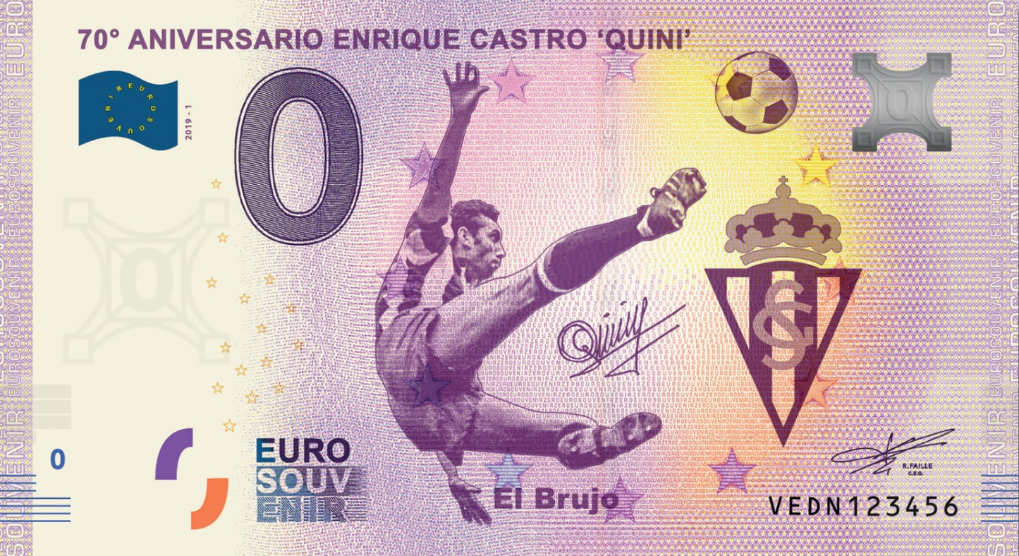 Eurolembrança de entrada 70o Anniversario Enrique Castro 'Quini'