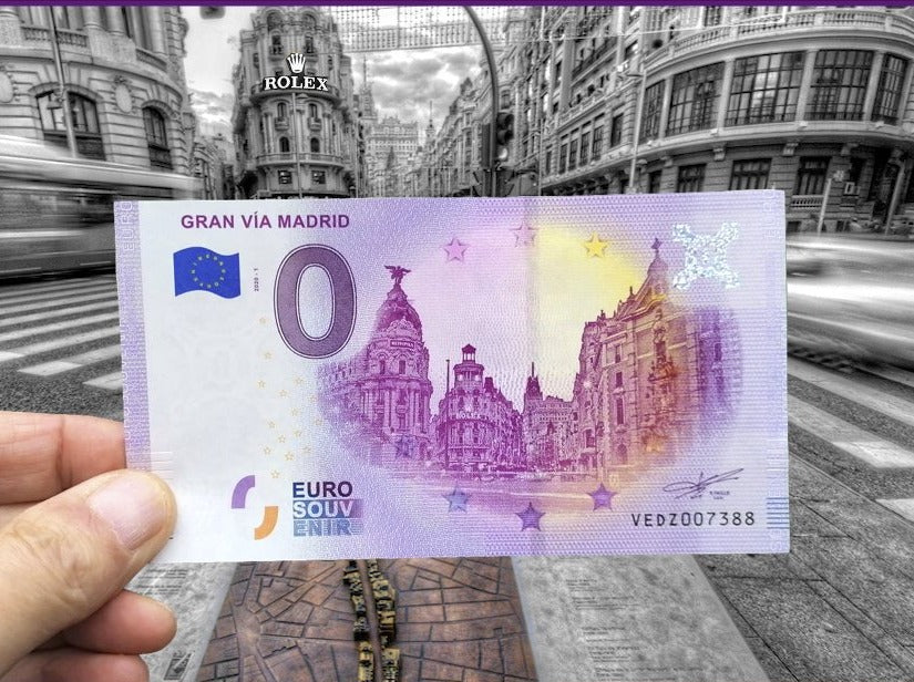 Bilhete de aniversário eurosouvenir Gran Via de Madrid