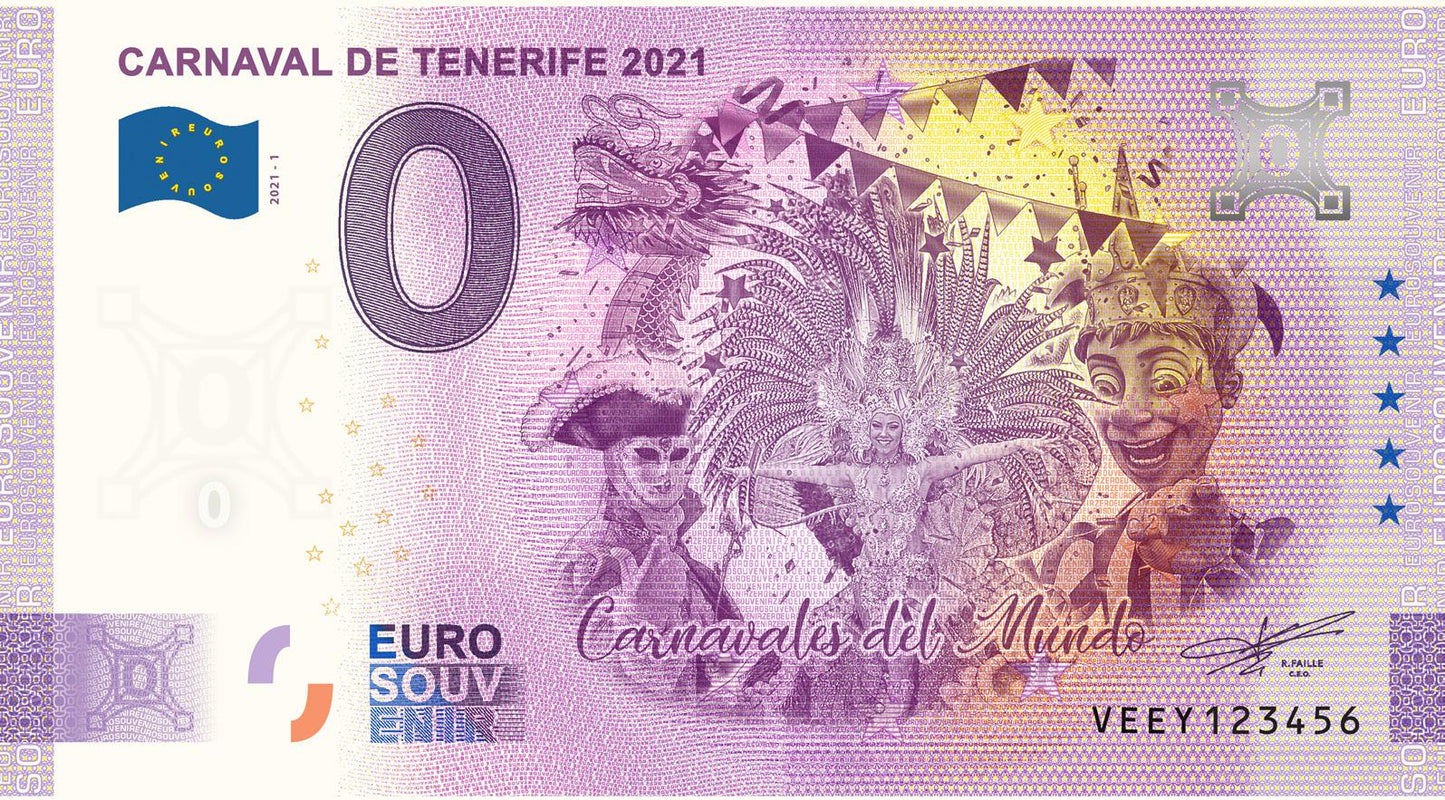 Billete Euro Souvenir - CARNAVAL DE TENERIFE 2021