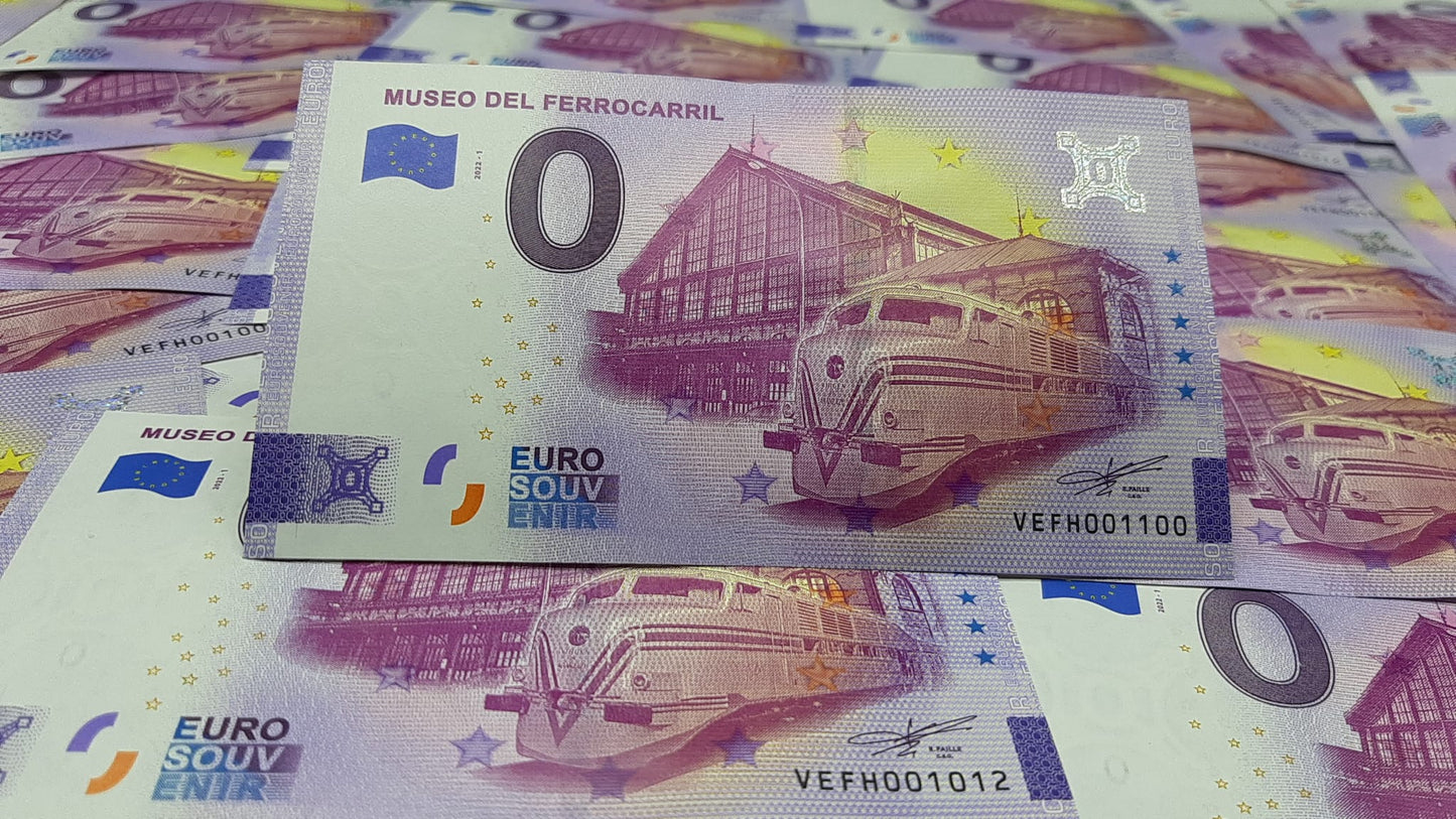 Billete Euro Souvenir - MUSEO DEL FERROCARRIL anniversary 2022