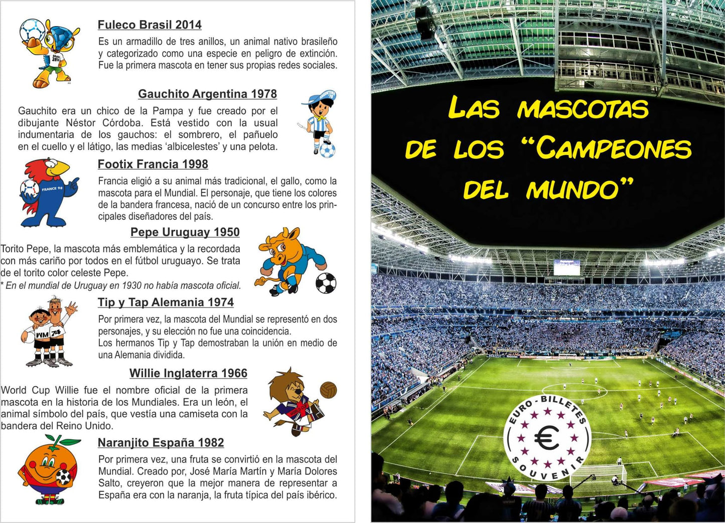 Collector's pack Mundial de Qatar 2022, 7 billetes. Mascotas