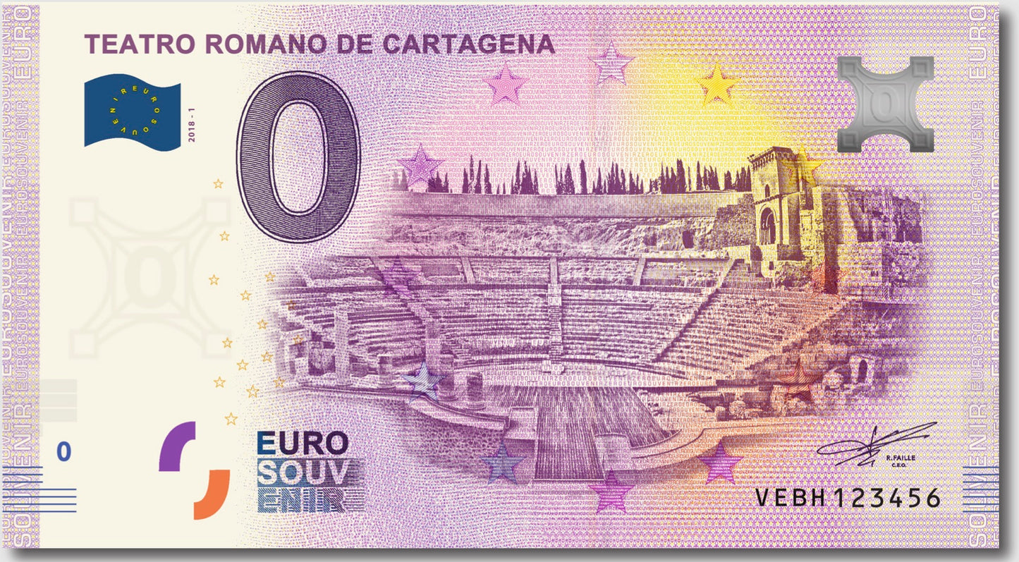 Eurolembrança romana de entrada Teatro de Cartagena