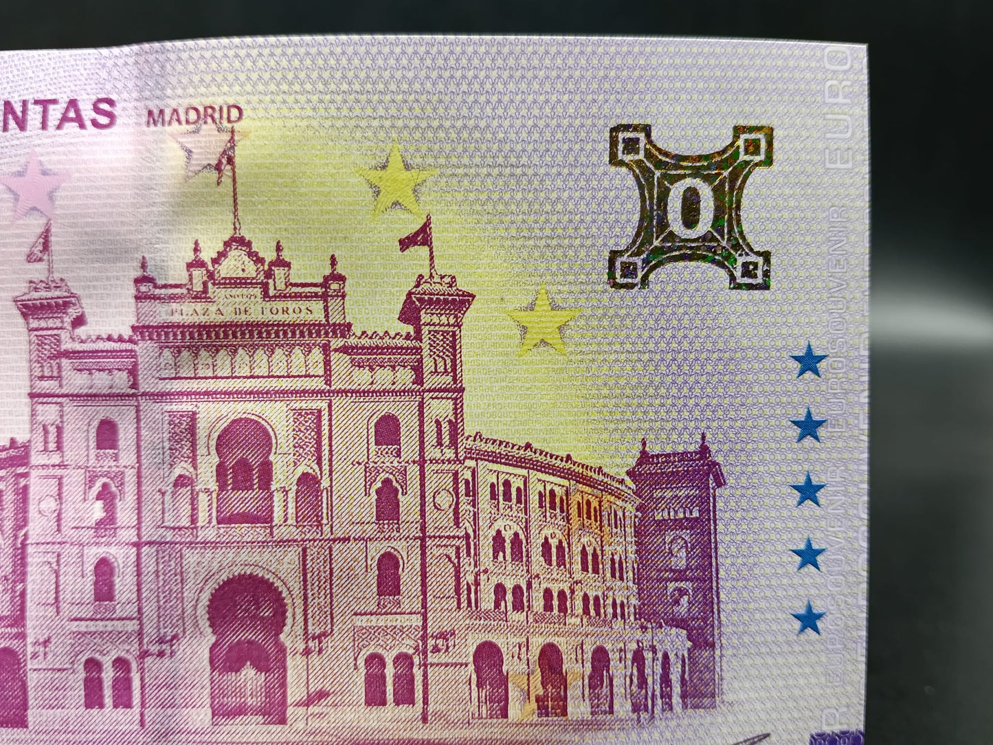 Edición 2026 Billete Euro Souvenir - PLAZA DE TOROS DE LAS VENTAS 2025 versión ORO