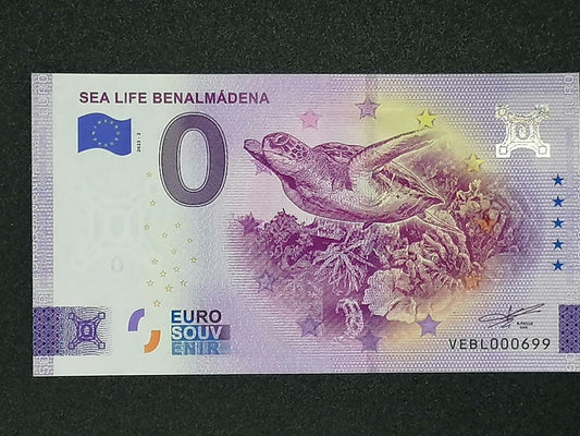 Billete Euro Souvenir Sealife Benalmadena