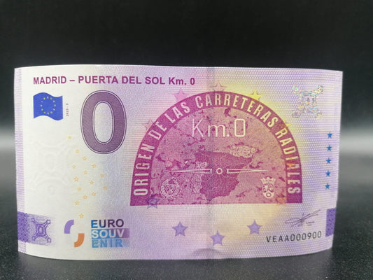 Edición 2025 Billete Euro Souvenir MADRID PUERTA DEL SOL KM0