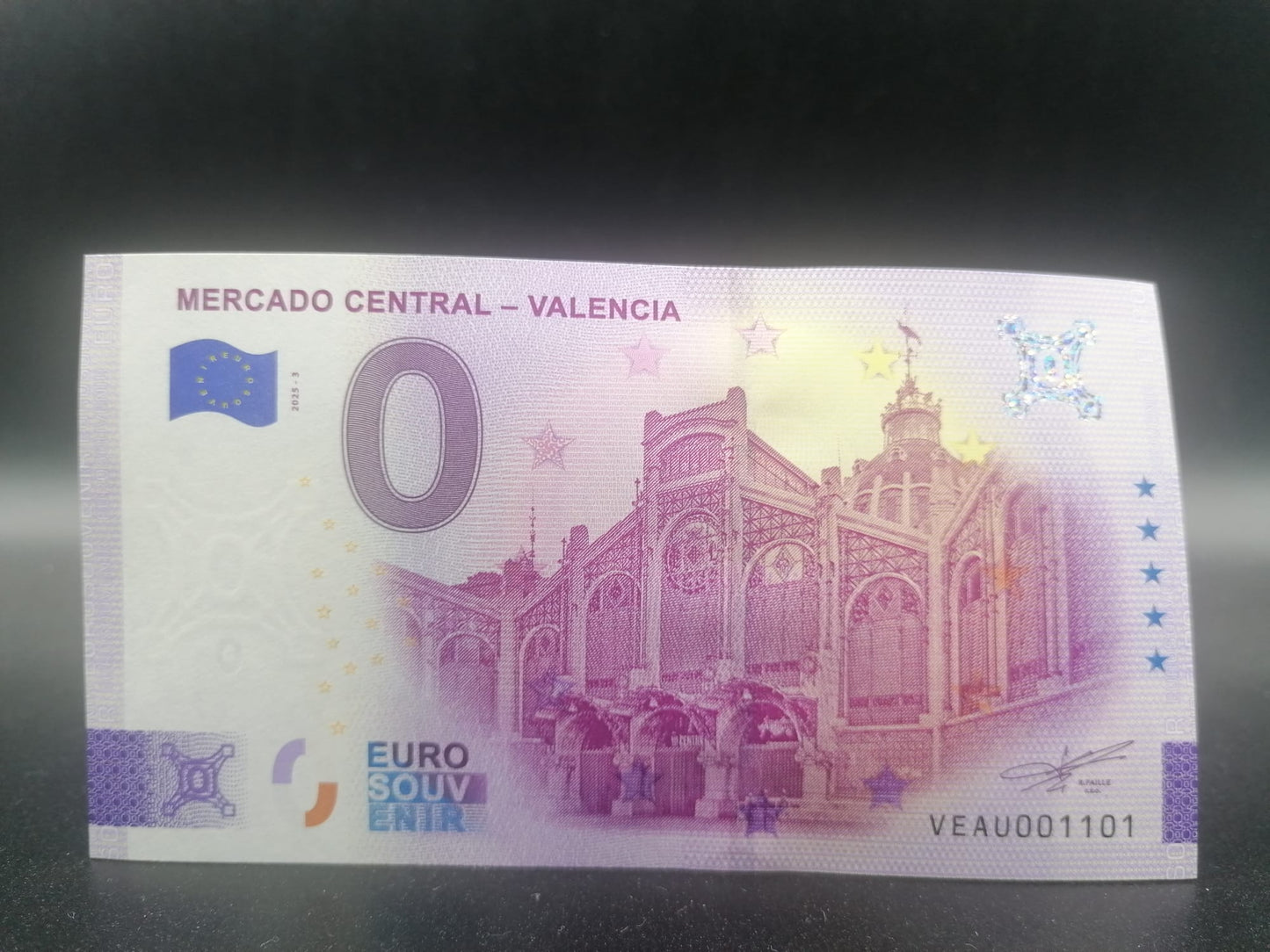 Edición 2025 Billete Euro Souvenir MERCADO CENTRAL-VALENCIA