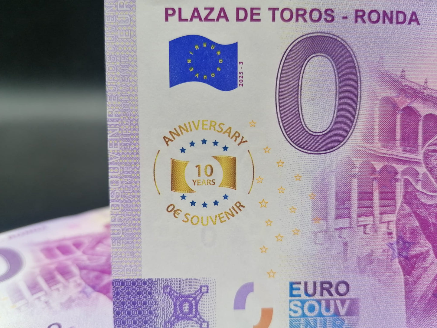 Billete Euro Souvenir- PLAZA DE TOROS DE RONDA versión aniversary  2025