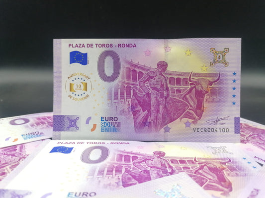 Billete Euro Souvenir- PLAZA DE TOROS DE RONDA versión aniversary  2025