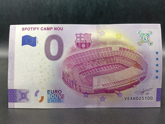 Edición 2026. Billete Euro Souvenir  -  SPOTIFY CAMP NOU 2026.2 plata