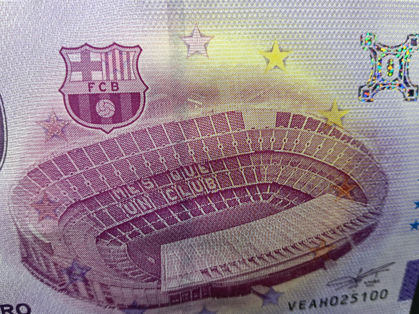 Edición 2026. Billete Euro Souvenir  -  SPOTIFY CAMP NOU 2026.2 plata