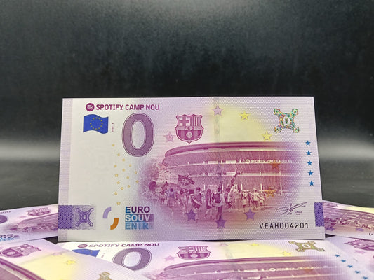 Edición 2026 Billete Euro Souvenir - SPOTIFY CAMP NOU 2026.3 versión PLATA