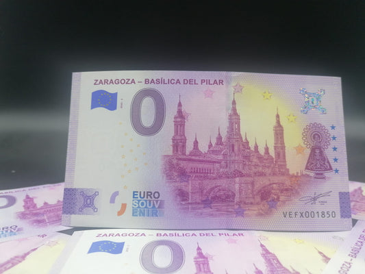 Billete Euro Souvenir ZARAGOZA-BASILICA DEL PILAR versión normal 2025