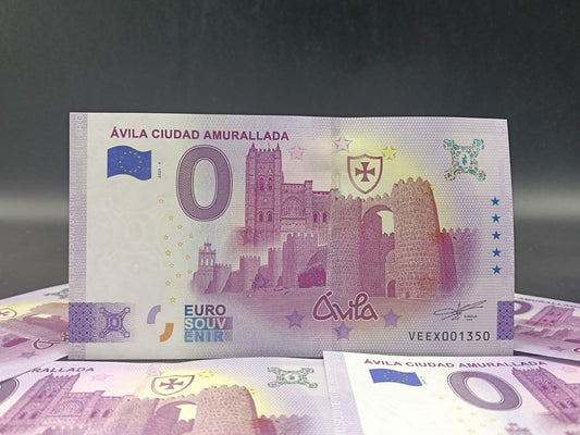 Edición 2025 Billete Euro Souvenir ÁVILA CIUDAD AMURALLADA 2025 versión normal