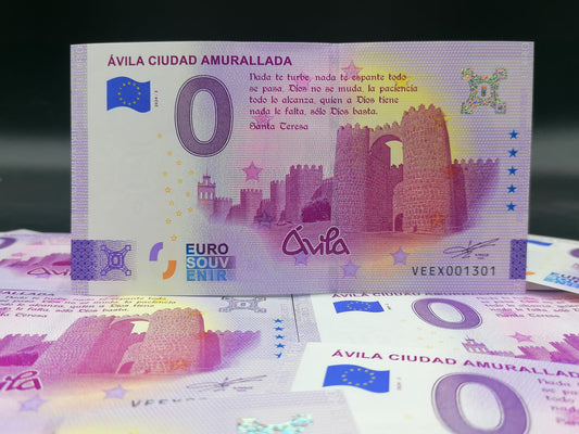 Billete Euro Souvenir Ávila ciudad amurallada 2024