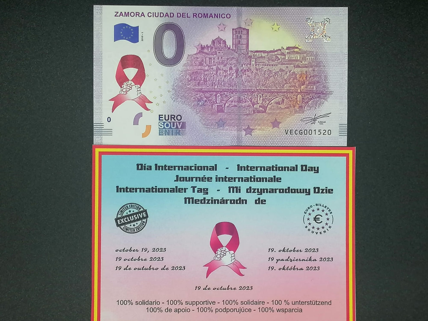 Edición 2023 Día Internacional del cancer Zamora Ciudad del Románico con sello