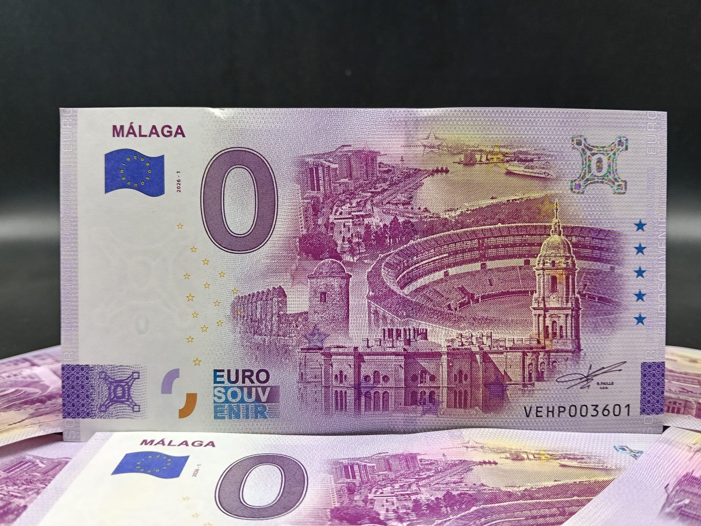 Billete Euro Souvenir MÁLAGA 2026 plata