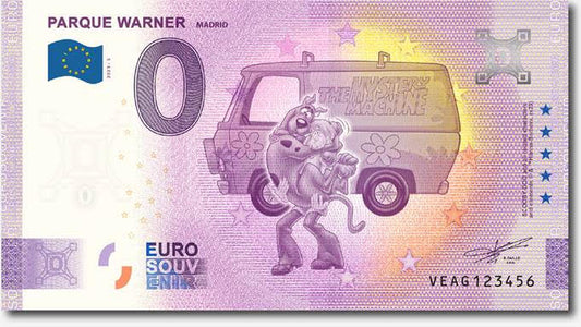 Billete Euro Souvenir PARQUE WARNER - SCOOBY 2023