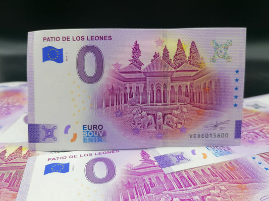Billete Euro Souvenir Patio de los Leones 2024