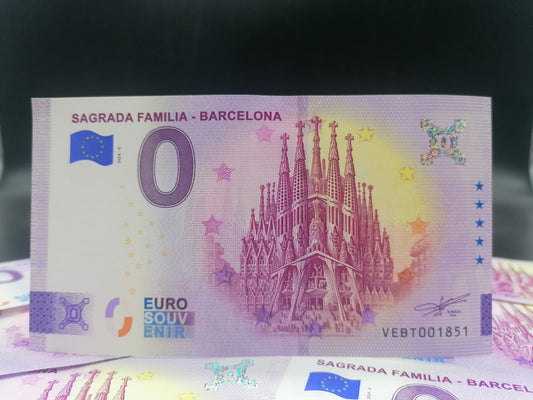 Billete Euro Souvenir - Sagrada Familia Barcelona 2024-6