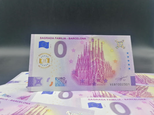 Billete Euro Souvenir - Sagrada Familia Barcelona anniversary 2025-6