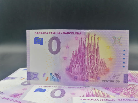 Billete Euro Souvenir - Sagrada Familia Barcelona 2025-6