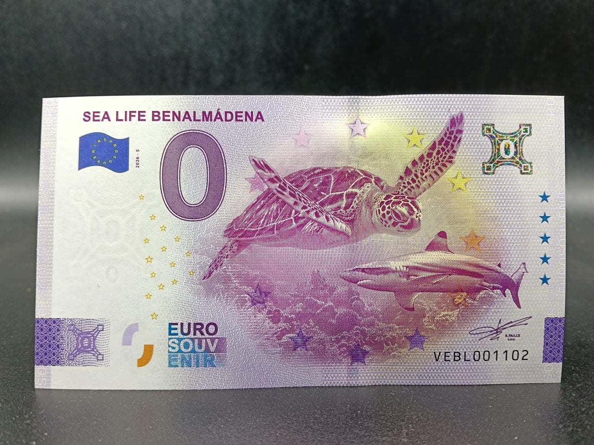 Edición 2026. Billete Euro Souvenir - Sealife Tortuga plata 2026-5