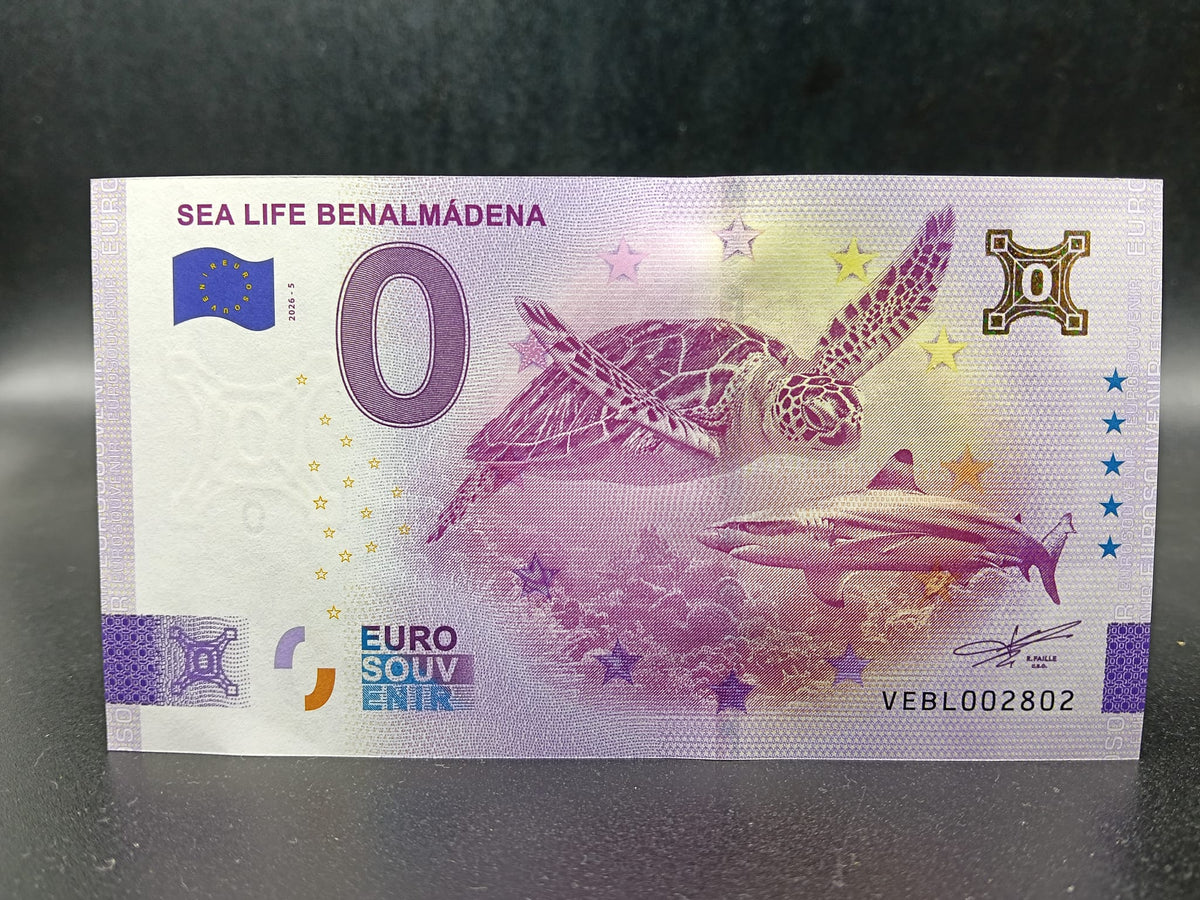 Edición 2026. Billete Euro Souvenir - Sealife Tortuga oro 2026-5