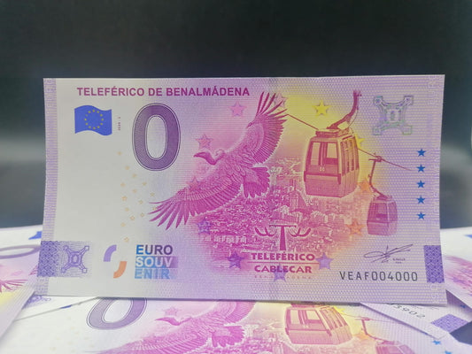 Billete Euro Souvenir Teleférico de Benalmádena 2024-1