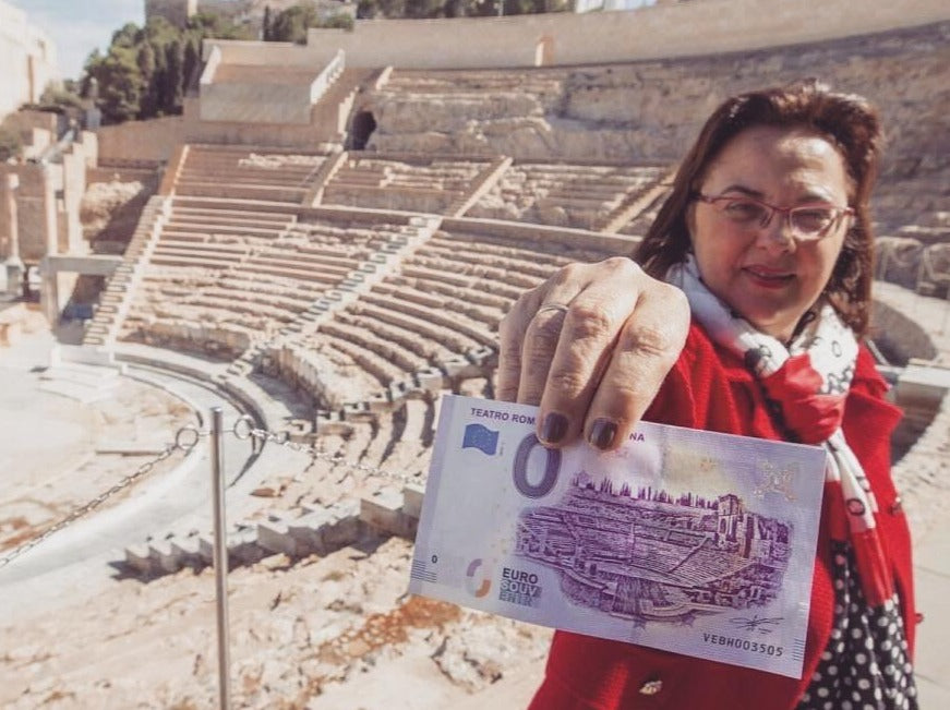 Eurolembrança romana de entrada Teatro de Cartagena