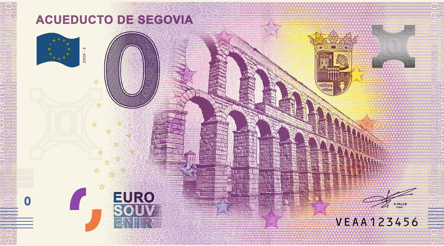 Billete Euro Souvenir - ACUEDUCTO DE SEGOVIA 2020