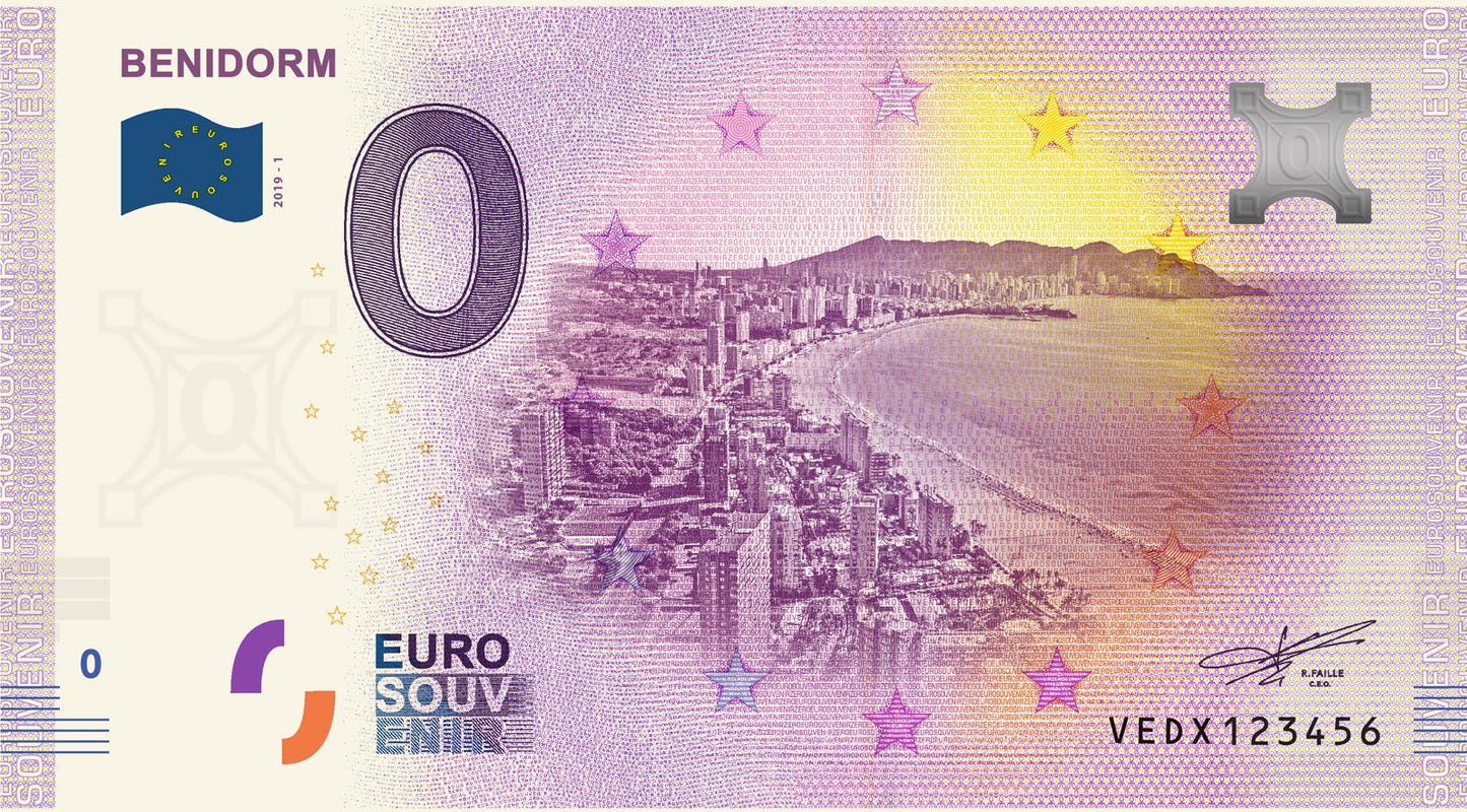 Billete Euro Souvenir - BENIDORM 2019