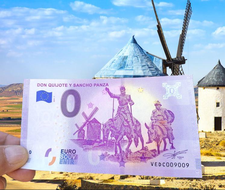 Eurolembrança de entrada Don Quixote e Sancho Panza