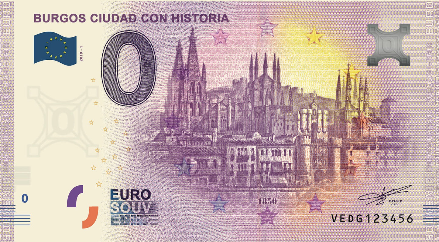 Eurosouvenir da cidade de Burgos com história