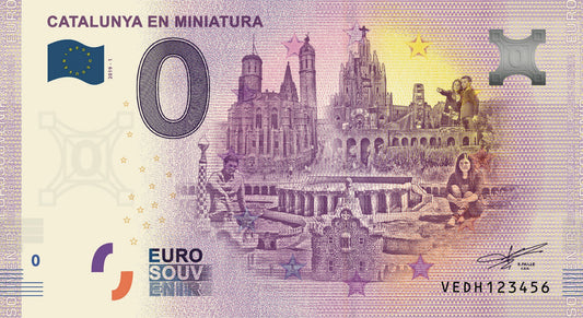 Billete Euro Souvenir - CATALUÑA EN MINIATURA 2019