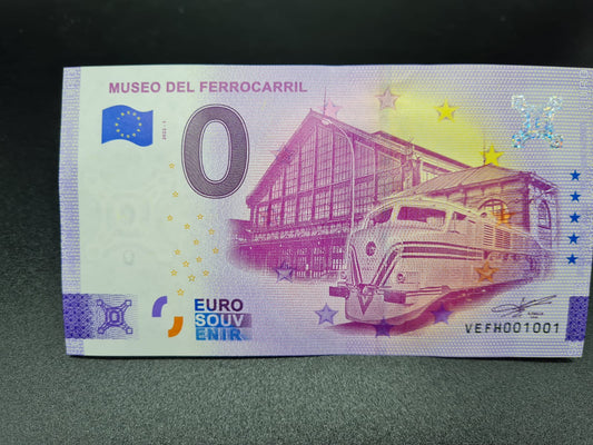 Billete Euro Souvenir - MUSEO DEL FERROCARRIL 2022