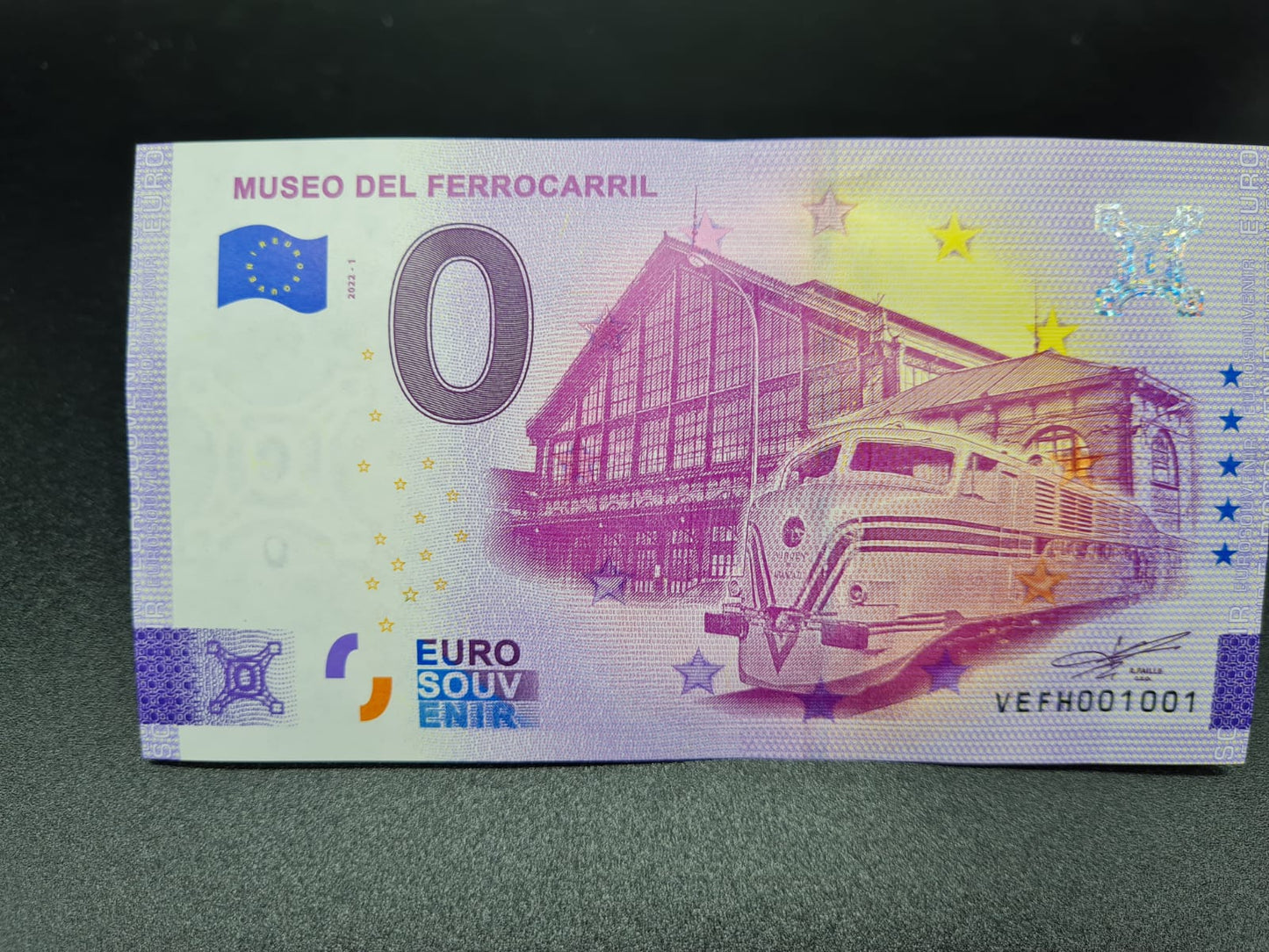 Billete Euro Souvenir -  MUSEO DEL FERROCARRIL anniversary 2022
