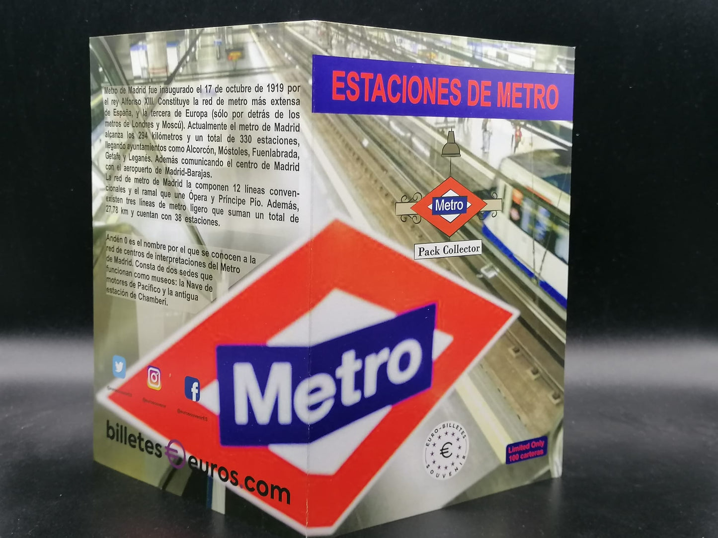 Collector's pack serie metro madrid 2022, 3 billetes misma terminación