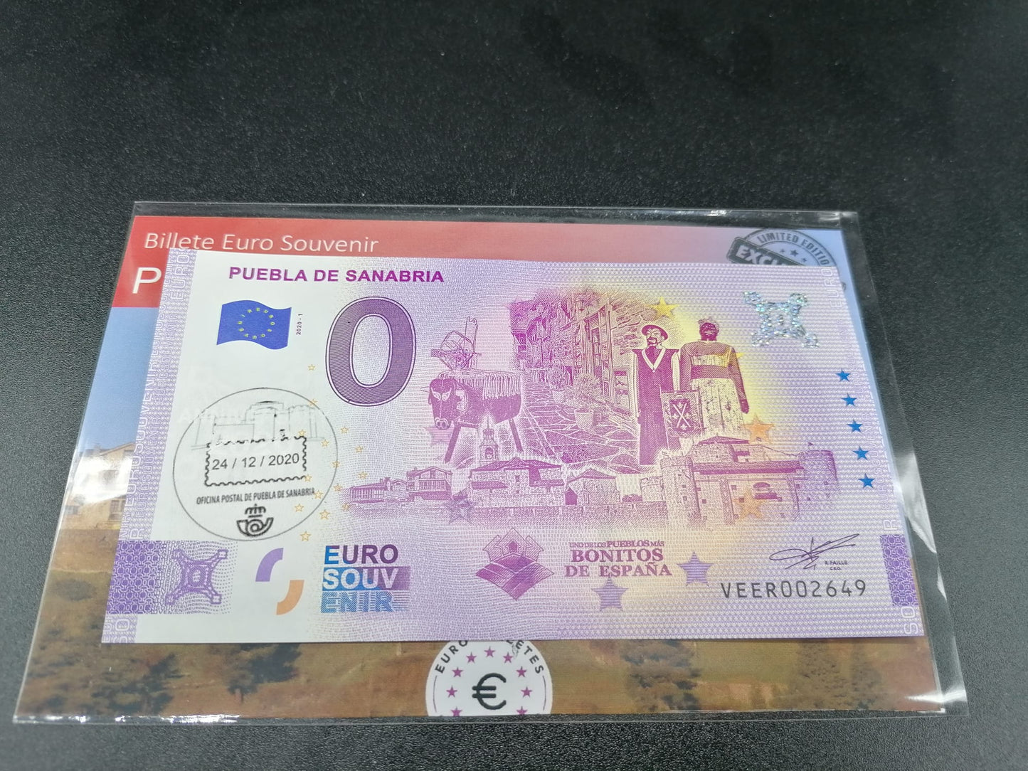 Edición 2020 Souvenir Puebla de Sanabria, con sello oficina postal