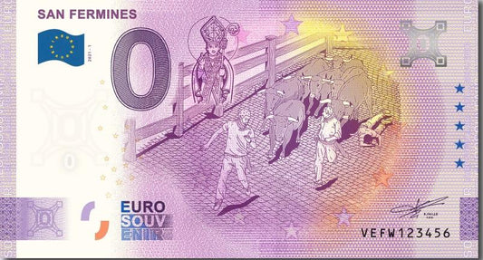 Billete Euro Souvenir -  SAN FERMINES Anniversary 2021.1